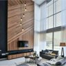 Lustre para Sala Pratic 6 Lâmpadas Preto Pé Direito Alto - 6