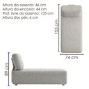 Ver imagem 3 de Sofá Chaise Modular Block 74x153 Pes Madeira Boucle Tce 1018 Moll