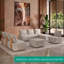 Ver imagem 6 de Sofá Chaise Modular Block 74x153 Pes Madeira Boucle Tce 1018 Moll