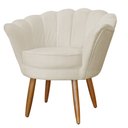 Ver imagem 3 de Conjunto 2 Poltronas Decorativa Pétala Pés Palito Bege Carolina Moveis
