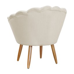 Conjunto 2 Poltronas Decorativa Pétala Pés Palito Bege Carolina Moveis - 2