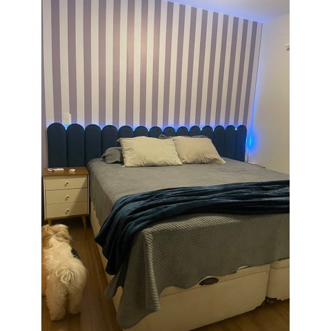 Cabeceira Modulada Estofada Adesiva Nuvem 1 Módulo 60x20cm Azul
