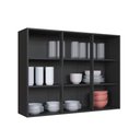 Ver imagem 4 de Armário Aéreo Modulado com Vidro Fidelitá Mônaco 120cm 3 Portas Chumbo/Titânio