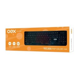 Teclado Iluminado Usb Pop Color Oex Tc402 Com Fio Preto - 3
