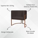 Ver imagem 5 de Kit 2 Poltronas para Sala de Recepção Luna Suede Cores Base de Ferro Bronze - Marrom, Suede
