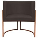 Ver imagem 7 de Kit 2 Poltronas para Sala de Recepção Luna Suede Cores Base de Ferro Bronze - Marrom, Suede