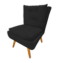Ver imagem 2 de Poltrona Decorativa Estofada Pés Palito Sala de Espera Karen Corano Preto - Dl Decor