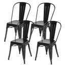 Ver imagem 1 de Kit com 4 Cadeira Tolix Iron Aço Carbono Industrial - Preto Fosco