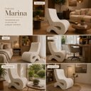 Ver mais imagens de Poltrona Decorativa Marina Bouclê Moscow Orgânica Moderna Cinza Bouclê Moscow