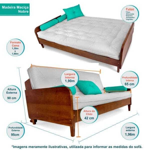 Sofá Cama Paris Acquablock Branco Off Madeira Maciça Alto Padrão - 4