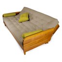 Ver imagem 3 de Sofá Cama Paris Sarja Bege Claro Madeira Maciça Alto Padrão