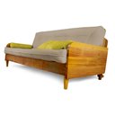 Ver imagem 1 de Sofá Cama Paris Sarja Bege Claro Madeira Maciça Alto Padrão