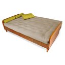 Ver imagem 2 de Sofá Cama Paris Sarja Bege Claro Madeira Maciça Alto Padrão
