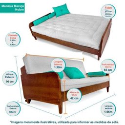 Sofá Cama Paris Acquablock Branco Off Madeira Maciça Cor Imbuia - 4