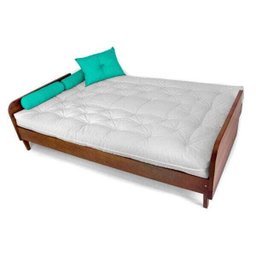Sofá Cama Paris Acquablock Branco Off Madeira Maciça Cor Imbuia - 2