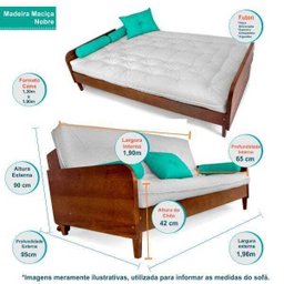 Sofá Cama Paris Acquablock Amarelo Madeira Maciça Alto Padrão - 4