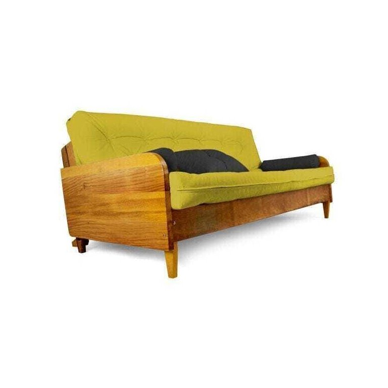 Sofá Cama Paris Acquablock Amarelo Madeira Maciça Alto Padrão