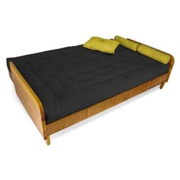 Sofá Cama Paris Sarja Preto Madeira Maciça Alto Padrão - 2