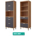 Ver imagem 2 de Torre Quente 100%mdf 70cm 1 Nicho para Forno 3 Portas e 2 Gavetas Eloise Mgm Móveis Freijó/