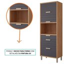 Ver imagem 4 de Torre Quente 100%mdf 70cm 1 Nicho para Forno 3 Portas e 2 Gavetas Eloise Mgm Móveis Freijó/