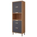 Ver imagem 1 de Torre Quente 100%mdf 70cm 1 Nicho para Forno 3 Portas e 2 Gavetas Eloise Mgm Móveis Freijó/