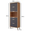 Ver imagem 3 de Torre Quente 100%mdf 70cm 1 Nicho para Forno 3 Portas e 2 Gavetas Eloise Mgm Móveis Freijó/