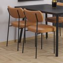 Ver imagem 2 de Kit 02 Cadeiras Sala de Jantar Lila Estofada com Encosto Couríssimo Whisky - Abmaza