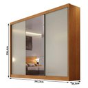 Ver imagem 2 de Guarda Roupa Casal Sonetto Plus 3 Portas com Espelho 6 Gavetas Cinamomo Fendi - Novo Horizonte