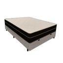 Ver imagem 1 de Cama Box Baú Casal 138 Suede Cinza com Colchão Paris Molas Ensacadas Preto 56x138x188