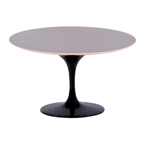 Mesa Saarinen Oval Fórmica Preta 198x122cm - Base Preta