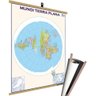 Mapa Mundi Terra Plana Laminado Moldura Baner 120x90cm - 1