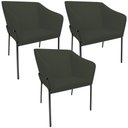 Ver imagem 1 de Kit 3 Cadeiras para Sala de Jantar Estar Living Olívia L02 Linho Verde Musgo - Lyam Decor