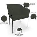Ver imagem 4 de Kit 3 Cadeiras para Sala de Jantar Estar Living Olívia L02 Linho Verde Musgo - Lyam Decor