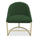 Ver imagem 4 de Kit 04 Cadeiras Poltrona de Jantar Bela Suede Base Metálica Industrial Dourado - Pallazio