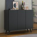 Ver imagem 1 de Aparador Buffet 3 Portas Retrô Veneza Multimóveis MP1009 Preto