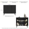 Aparador Buffet 3 Portas Retrô Veneza Multimóveis MP1009 Preto - 4