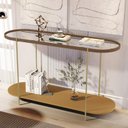 Ver imagem 2 de Buffet Aparador Alamanda Castanho com Nature Pe Dourado - Moveis Jb