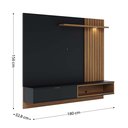 Ver imagem 4 de Painel para Tv Home Suspenso Tocantins 1.8 Preto Acetinado Noce Milano com Aparador para Sala Rivier