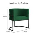 Ver imagem 7 de Poltrona Luana Veludo Verde Base Preta Sala Luxo - Fm