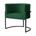 Ver imagem 2 de Poltrona Luana Veludo Verde Base Preta Sala Luxo - Fm