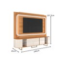 Ver imagem 2 de Estante Home Atlanta para TV até 75” com LED Cantos Arredondados Pés de Ferro Design Moderno