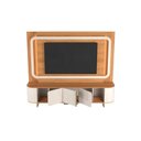 Ver imagem 4 de Estante Home Atlanta para TV até 75” com LED Cantos Arredondados Pés de Ferro Design Moderno