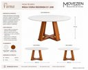 Ver imagem 3 de Conjunto de Jantar Viena - Mesa Redonda D1200 + 4 Cadeiras Viena C101