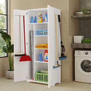 Armário Organizador Multiuso Lavanderia e Cozinha Tuty Mdf:branco