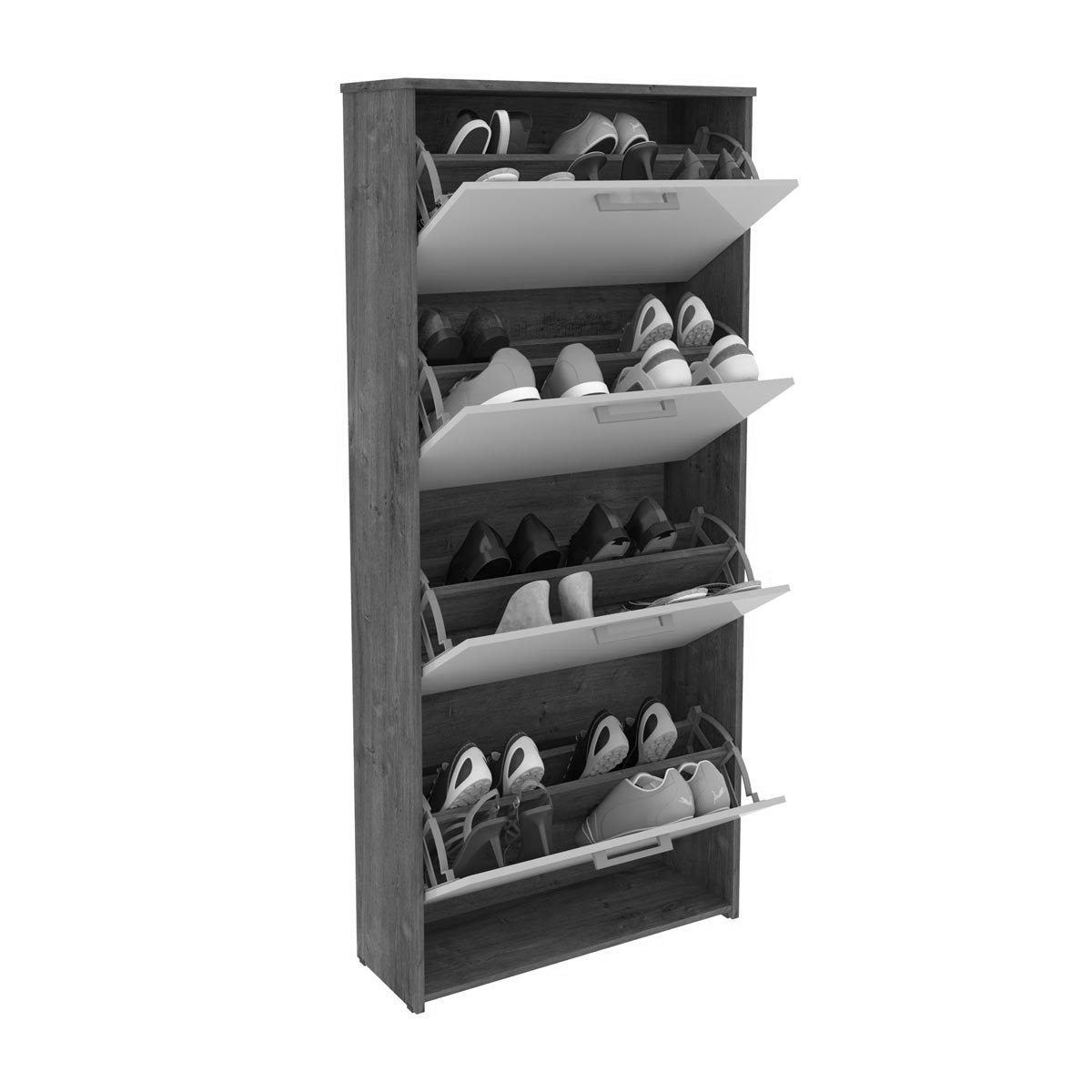 Sapateira Organizadora Vertical Anne 04 Portas Branco Quarto Mira Rack - 3