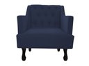 Ver imagem 2 de Kit 2 Poltronas Decorativa Julia Suede Azul Marinho Pés Madeira Mz Decor
