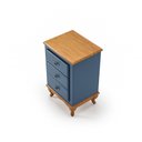 Ver imagem 3 de Mesa de Cabeceira 2 Gavetas Nicho Clássica Mdf Madeira Pés Luiz Xv Azul Petróleo - Imbuia