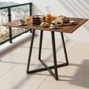 Ver imagem 6 de Mesa Quadrada Santorine 90cm Industrial MDF e Base de Aço Jantar e Reunião Freijó/Preto - Lh Móveis