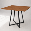 Ver imagem 5 de Mesa Quadrada Santorine 90cm Industrial MDF e Base de Aço Jantar e Reunião Freijó/Preto - Lh Móveis