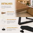 Ver imagem 3 de Mesa Quadrada Santorine 90cm Industrial MDF e Base de Aço Jantar e Reunião Freijó/Preto - Lh Móveis